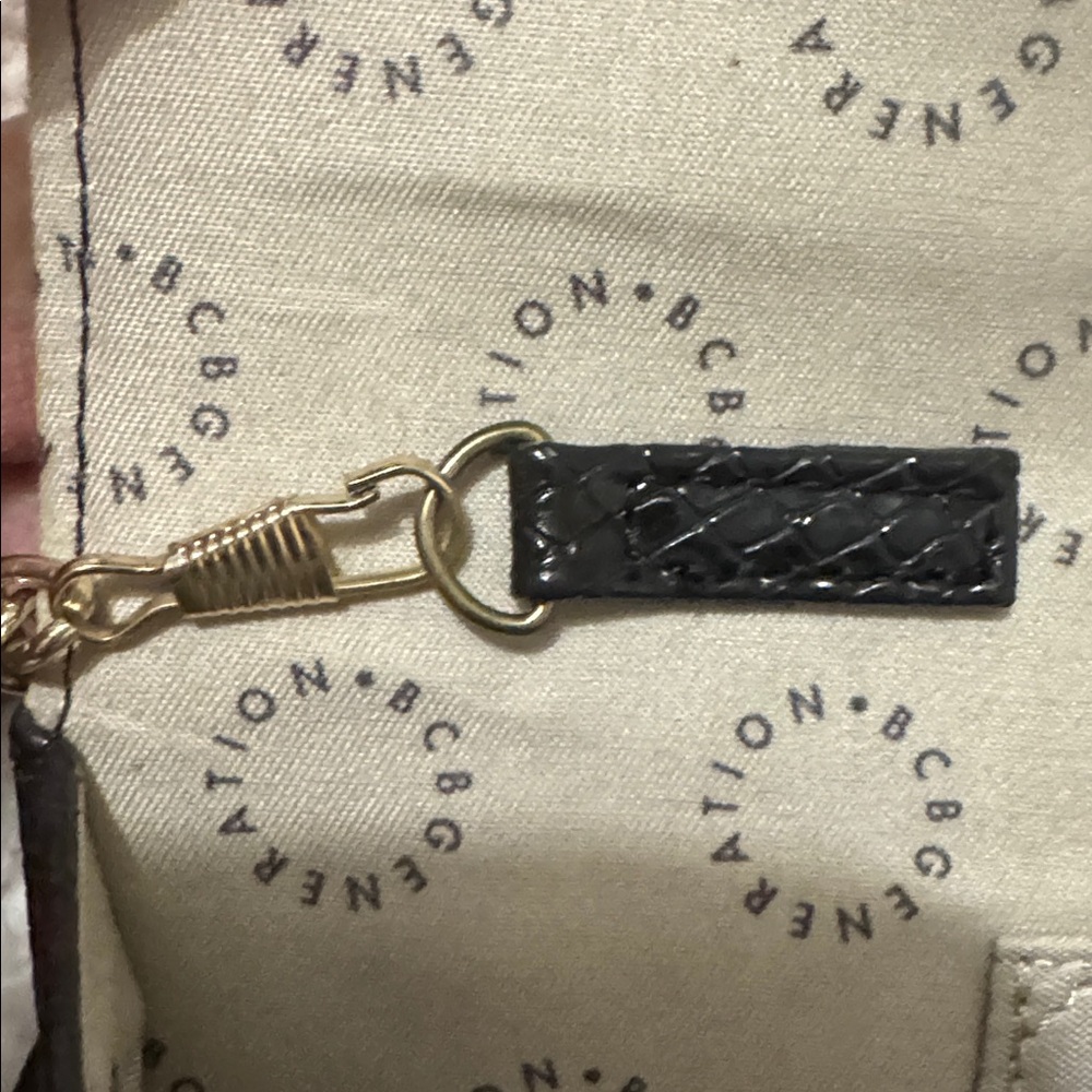 BCBG Generation Carly Crossbody Black Clutch with Gold Accents - Picture 8 of 15
